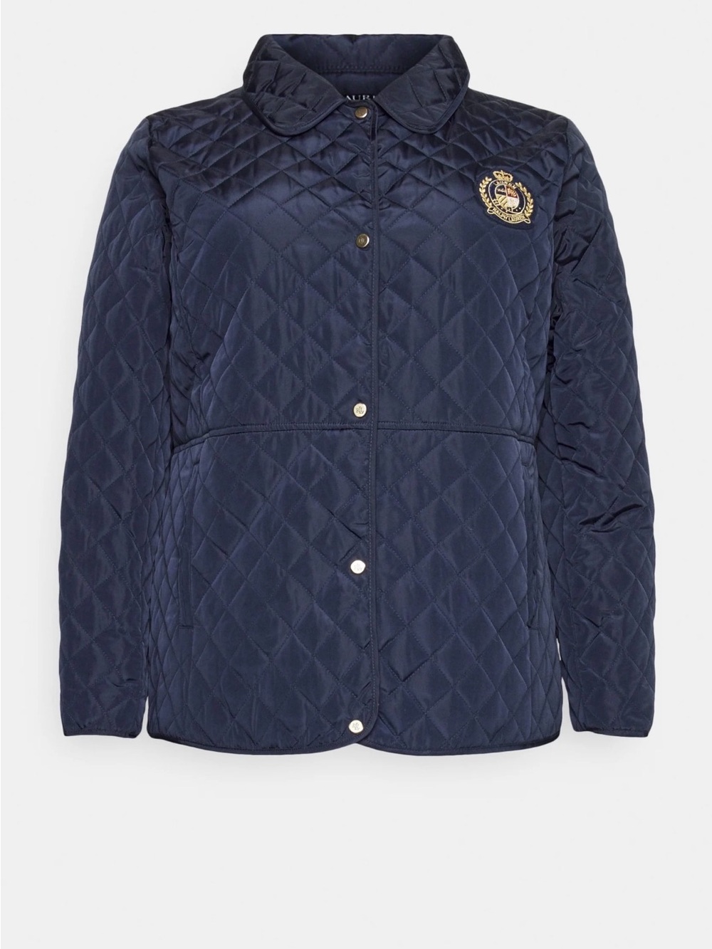 Lauren Ralph Lauren Crest Diamond Quilted Navy Coat Jacket Women’s Size L